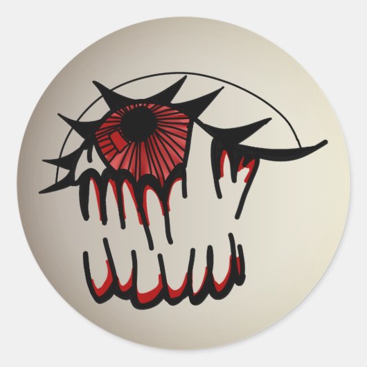 Psychedelische bloeddoorlopen visie ronde sticker (Voorkant)