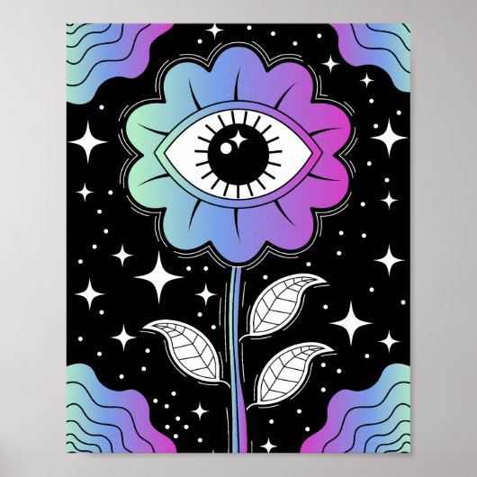 psychedelische bloei poster (Voorkant)