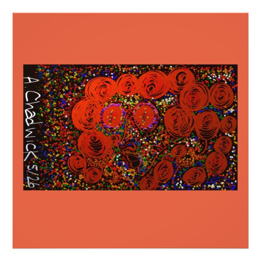 Psychedelische Bloem Bug Meisje Foto Afdruk (Voorkant)