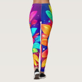 Psychedelische bloem kunstwerk leggings (Achterkant)