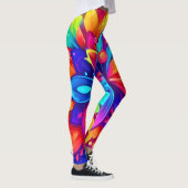 Psychedelische bloem kunstwerk leggings (Rechts)