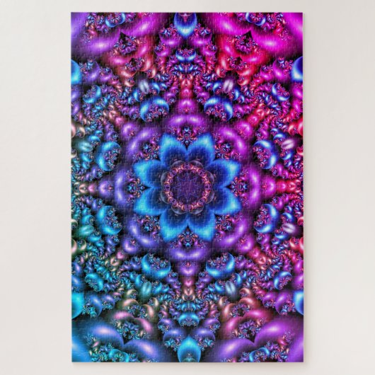 psychedelische bloem mandala puzzel legpuzzel (Verticaal)