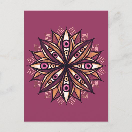 Psychedelische bloem met trippy griezelige ogen briefkaart (Voorkant)