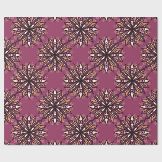 Psychedelische bloem met trippy griezelige ogen cadeaupapier (Vlak)