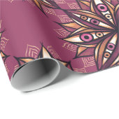 Psychedelische bloem met trippy griezelige ogen cadeaupapier (Rol Hoek)