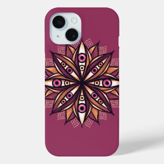 Psychedelische bloem met trippy griezelige ogen Case-Mate iPhone case (Achterkant)