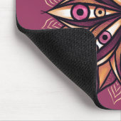 Psychedelische bloem met trippy griezelige ogen muismat (Hoek)