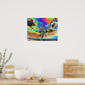 psychedelische bloem poster (Keuken)