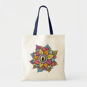 Psychedelische Bloem Spooky Kleurrijke Surrealisti Tote Bag