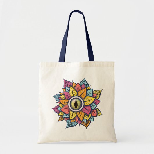 Psychedelische Bloem Spooky Kleurrijke Surrealisti Tote Bag (Voorkant)