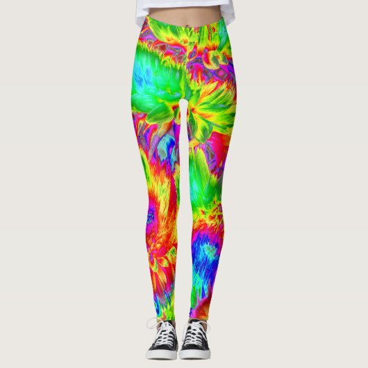 psychedelische bloemen 2 leggings (Voorkant)