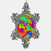 psychedelische bloemen 2 tin sneeuwvlok ornament (Links)