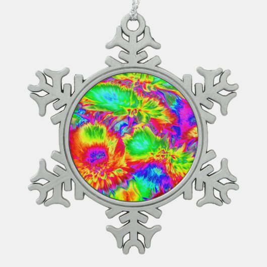 psychedelische bloemen 2 tin sneeuwvlok ornament (Voorkant)