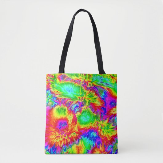 psychedelische bloemen 2 tote bag (Voorkant)