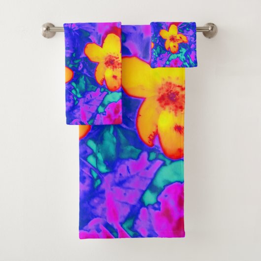 psychedelische bloemen 4 bad handdoek (Insitu)