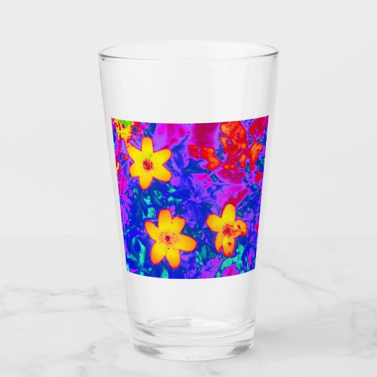 psychedelische bloemen 4 glas (Voorkant)