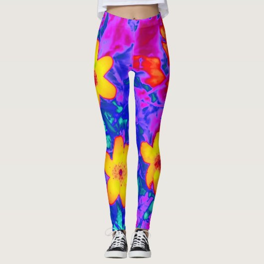 psychedelische bloemen 4 leggings (Voorkant)