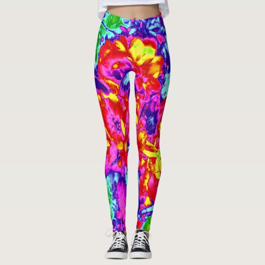 psychedelische bloemen 5 leggings (Voorkant)