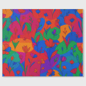 Psychedelische bloemen cadeaupapier (Vlak)