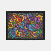 Psychedelische Bloemen Dansende Beren Kleurrijk Da Fleece Deken (Voorkant (Horizontaal))