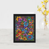 Psychedelische Bloemen Dansende Beren Kleurrijk Da Kaart (Gele Bloem)