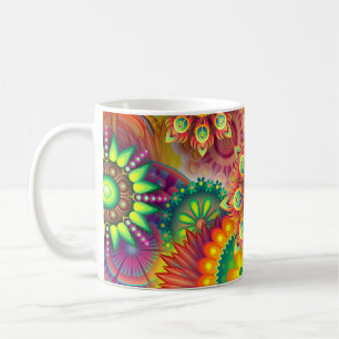Psychedelische Bloemen Koffiemok
