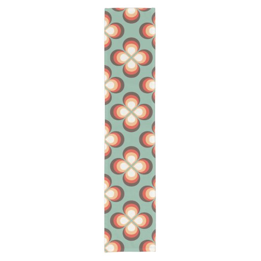 Psychedelische bloemen korte tafelloper (Voorkant)