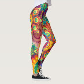 psychedelische bloemen leggings (Rechts)