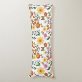 Psychedelische Bloemen Patroon x4 Lichaamskussen (Voorkant Verticaal)