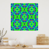 Psychedelische bloemen..... poster (Keuken)