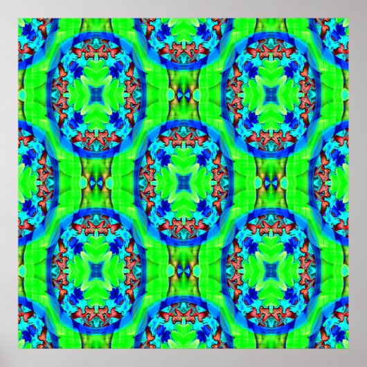 Psychedelische bloemen..... poster (Voorkant)