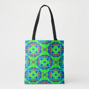 Psychedelische bloemen...... tote bag