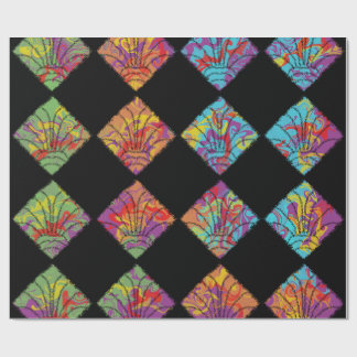 Psychedelische Bloemendiamanten Kleurrijk Abstract Cadeaupapier