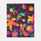 Psychedelische bloemenkosmos fleece deken (Voorkant)