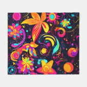 Psychedelische bloemenkosmos fleece deken (Voorkant (Horizontaal))
