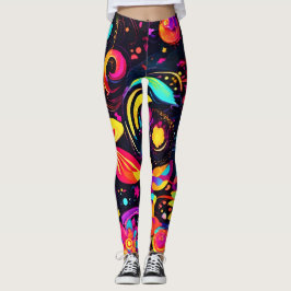 Psychedelische bloemenkosmos leggings