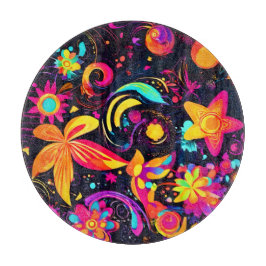 Psychedelische bloemenkosmos snijplank