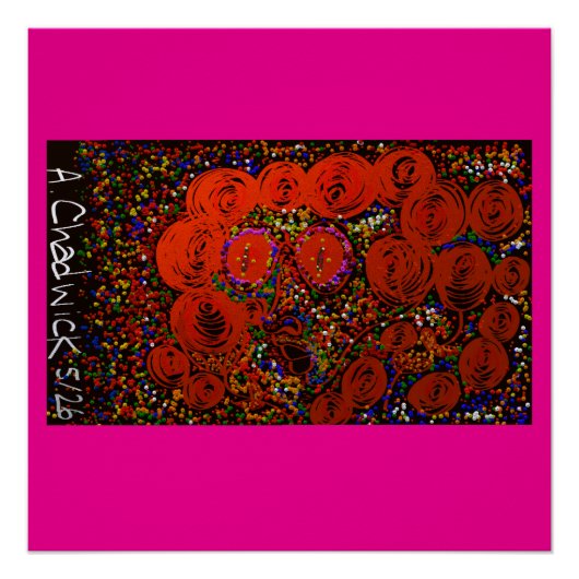 Psychedelische Bloemige Bug Meisje Perfect Poster (Voorkant)