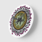 Psychedelische bloemige mandala oog wandklok | Tri (Hoek)