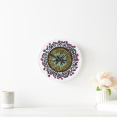 Psychedelische bloemige mandala oog wandklok | Tri (Huis)