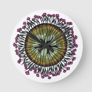 Psychedelische bloemige mandala oog wandklok | Tri