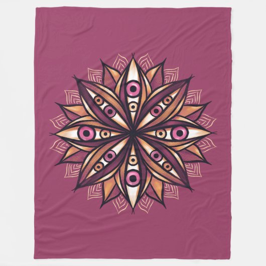 Psychedelische bloemkunst met trippy griezelige og fleece deken (Voorkant)