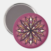 Psychedelische bloemkunst met trippy griezelige og magneet (Voorkant / Achterkant)