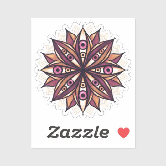 Psychedelische bloemkunst met trippy griezelige og sticker (Vel)