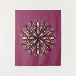 Psychedelische bloemkunst met trippy griezelige og wandkleed