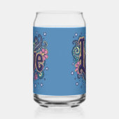 Psychedelische Boho Love Lettering met Bloemen Acc Blikvorm Glas (Links)