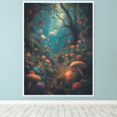 Psychedelische bos canvasprint canvas afdruk (Insitu (Houten vloer))