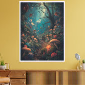 Psychedelische bos canvasprint canvas afdruk (Insitu (Woonkamer))