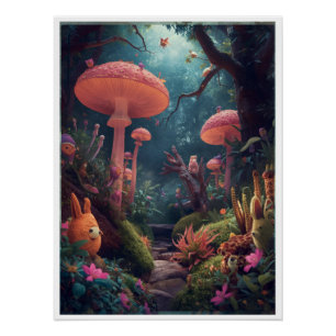 psychedelische bosposter perfect poster