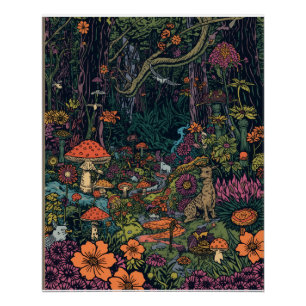 Psychedelische bosposter perfect poster